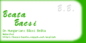 beata bacsi business card